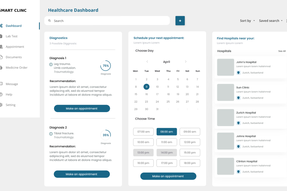 Smart Clinc - Healthcare Dashboard