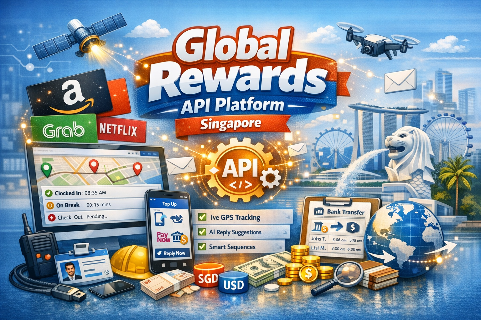 Global rewards API platform gift cards airtime top up dashboard