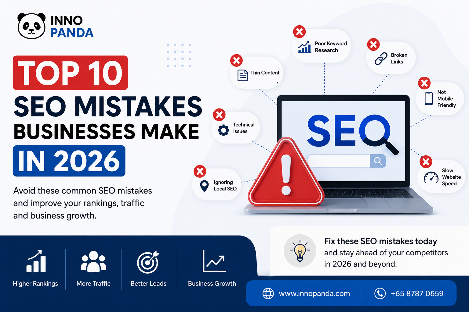 Top 10 SEO Mistakes Businesses Make in 2026 — Inno Panda Singapore